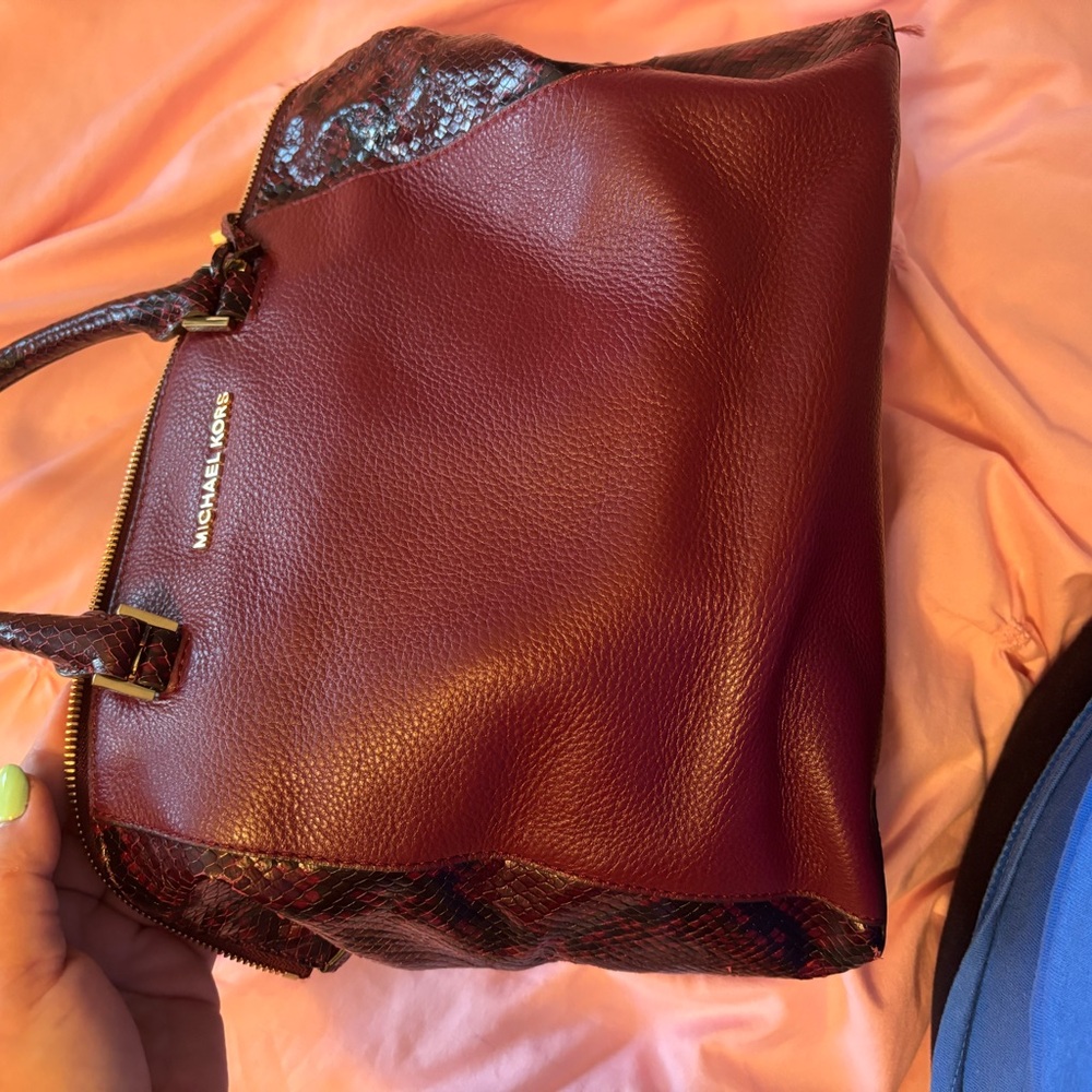 Michael Kors Burgundy Tote Bag